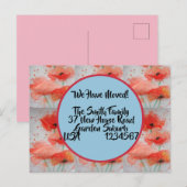 Red Poppy Nouvelle Adresse Carte Postale, Nous Dém (Devant / Derrière)