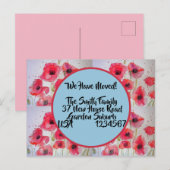 Red Poppy Nouvelle Adresse Carte Postale, Nous Dém (Devant / Derrière)