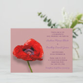 Red Poppy over de uitnodiging voor het huwelijk va (Staand voorkant)