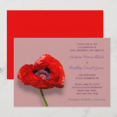 Red Poppy over de uitnodiging voor het huwelijk va (Voorkant / Achterkant)