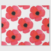 Red Poppy Pattern Cadeaupapier (Vlak)