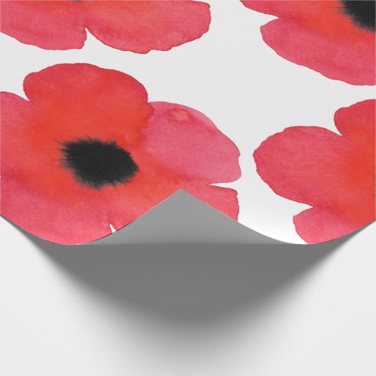 Red Poppy Pattern Cadeaupapier (Hoek)