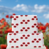 Red Poppy Pattern op White Wrapping Paper Cadeaupapier