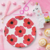 Red Poppy Pattern Papieren Bordje (Feest)