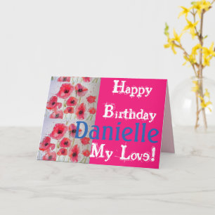 Red Poppy poppies Happy Birthday Dames Kaart