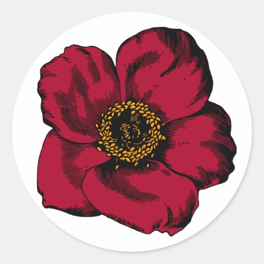 Red Poppy Sticker (Voorkant)