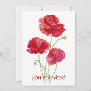 Red Poppy - Uitnodiging voor aangepaste feestjes
