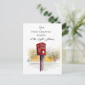 Red Postbox Inspirational Quote Artwork Briefkaart (Staand voorkant)