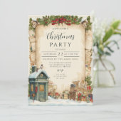 Red Postbox Wintervakantie Kaart (Staand voorkant)