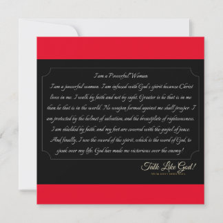 Red Powerful Woman Affirmation Card Bedankkaart