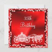 Red Princess Coach & Horses 35th Birthday Kaart (Voorkant)