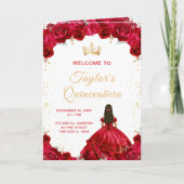 Red Princess Floral Quinceañera Programma (Voorkant)