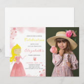Red Princess Invitation d'anniversaire avec photo (Devant / Derrière)