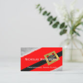 Red Professional Santa Claus - Aangepaste Visiteka Visitekaartje (Staand voorkant)