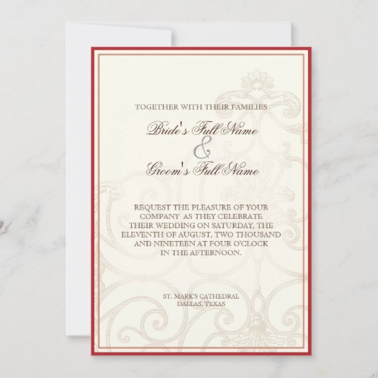 Red Protea Hummingbird - Wedding Invitation Kaart (Voorkant)