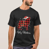 Red Pset Buffalo Border Collie Merry KerstPa T-shirt (Voorkant)