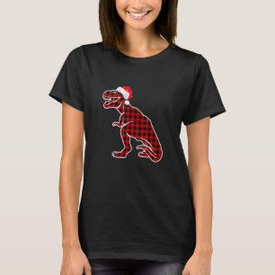 Red Pset Buffalo Dinosaur kerstpyjama Rex X T-shirt