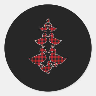 Red Pset Buffalo Duck kerstboompyjama's Ronde Sticker