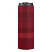 Red Pset Check Pattern Rustic Personalized Thermosbeker (Achterkant)