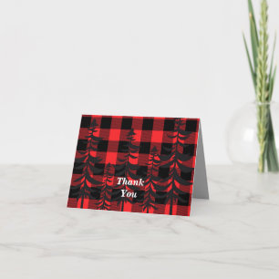 Red Pset Design Evergreens Silhouette Bedankkaart