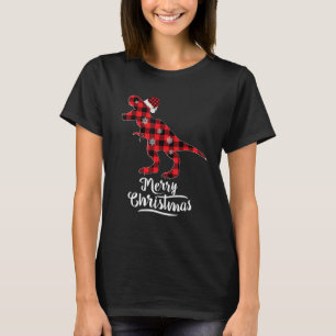 Red Pset Dinosaur Merry kerstbuffalo Familie T-shirt