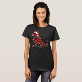 Red Pset Dinosaur Rex kerstlampbomen PJ Ad T-shirt (Voorkant volledig)