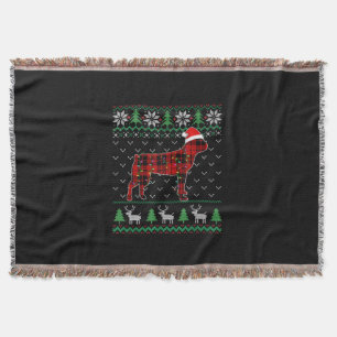 Red Pset Dog Ugly Kerstlights Boston Terrier Deken
