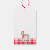 Red Pset en Schnauzer Dog Kerstmis Cadeaulabel (Achterkant)