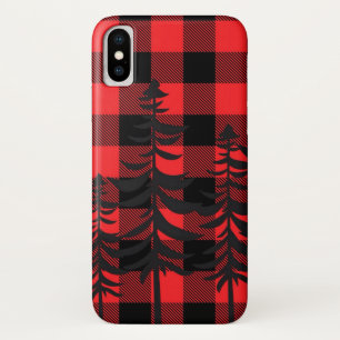 Red Pset Evergreen Silhouette iPhone X Hoesje