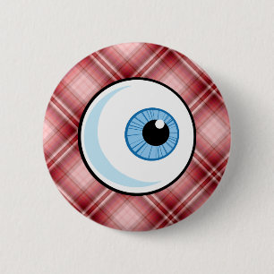 Red Pset Eyeball Ronde Button 5,7 Cm