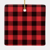 Red Pset| Familiehond Foto met kerst in Keepomwill Keramisch Ornament (Achterkant)
