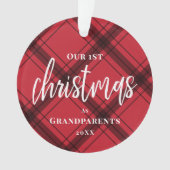 Red Pset First Kerstmis als grootouders Foto Ornament (voorkant)