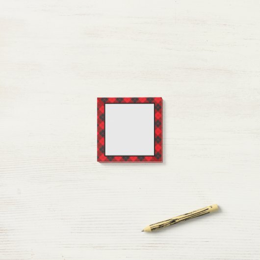 Red Pset Flannel Post-it® Notes (Op bureau)