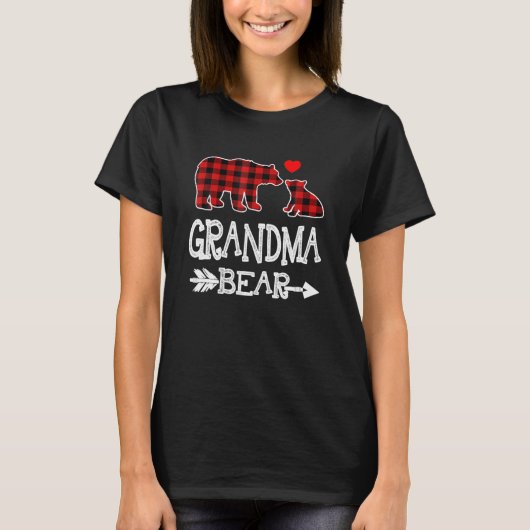 Red Pset Grandma Beer Kerstmis Pajama Matching T-shirt (Voorkant)