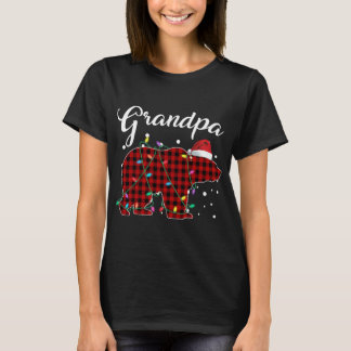 Red Pset Grandpa Beer Matching Buffalo Pajama T-shirt