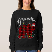 Red Pset Grandpa Beer Matching Buffalo Pajama Trui (Voorkant)
