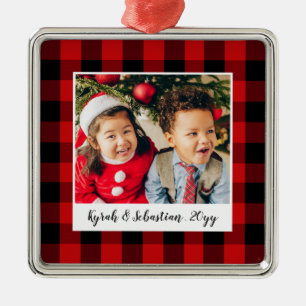 Red Pset Holiday Metalen Ornament