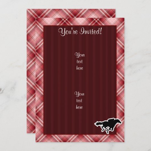 Red Pset Horse Racing Kaart (Voorkant / Achterkant)