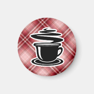 Red Pset Hot Coffee Magneet