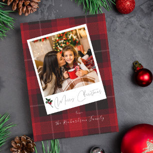 Red Pset Instant Photo Merry kerst