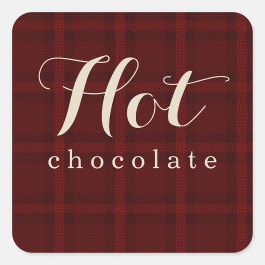 Red Pset | Klikker voor DIY Hot Chocolate Gift Vierkante Sticker (Voorkant)