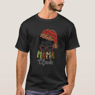 Red Pset Mama Claus Bun Family Kerstmis Ma T-shirt