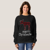 Red Pset Merry Christmoose Kerstmis Moose Lovers Trui (Voorkant volledig)