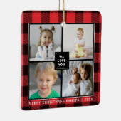 Red Pset|Merry Kerstopa|Foto Collage Keramisch Ornament (Rechts)