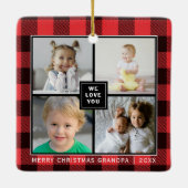 Red Pset|Merry Kerstopa|Foto Collage Keramisch Ornament (Achterkant)