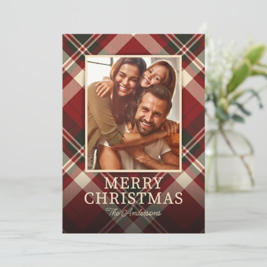 Red Pset met kerstmis Feestdagenkaart (Staand voorkant)