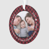 Red Pset Ons eerste kerstfeest als foto van mama e Ornament (voorkant)