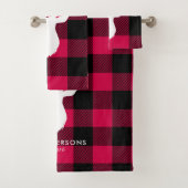 Red Pset Pattern en Deer Kerstmis Bad Handdoek (Insitu)