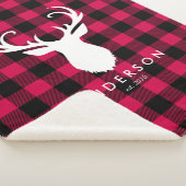 Red Pset Pattern en Deer Kerstmis Sherpa Deken (3/4)