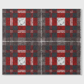 Red Pset Pattern Kerstmis Cadeaupapier (Vlak)